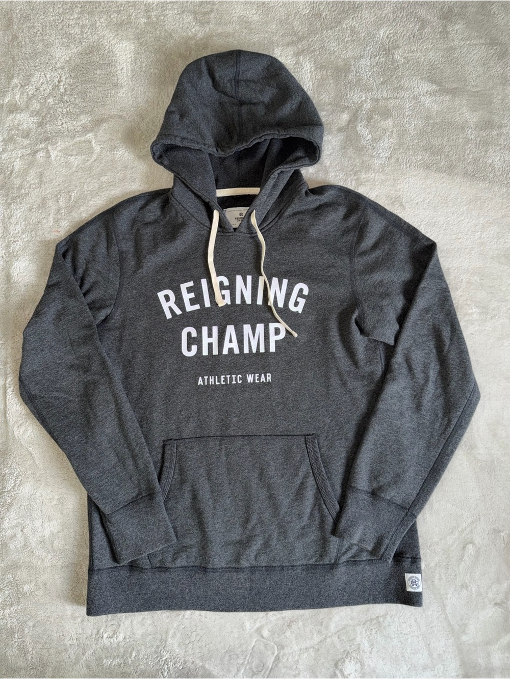 Reigning Champ Midweight Terry Gym Logo Pullover Logo Men’s Large In Gray